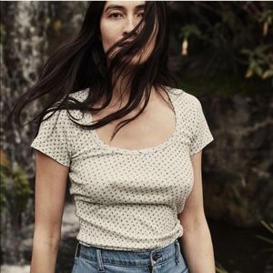 Doen Brigitte tee blue rosebud XS NWT!